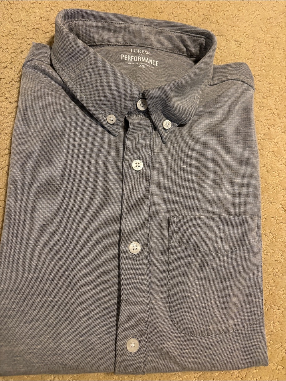 J. Crew Performance Button-Down Shirt - Heathered Blue